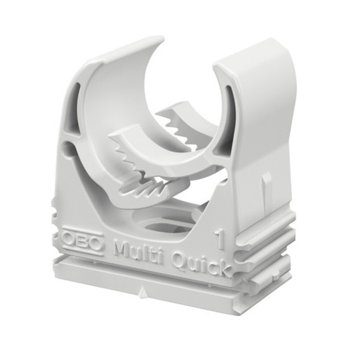 Bride plastic pentru tub rigid OBO Bettermann MultiQuick Ø15-19 mm, 10 bucati, culoare gri