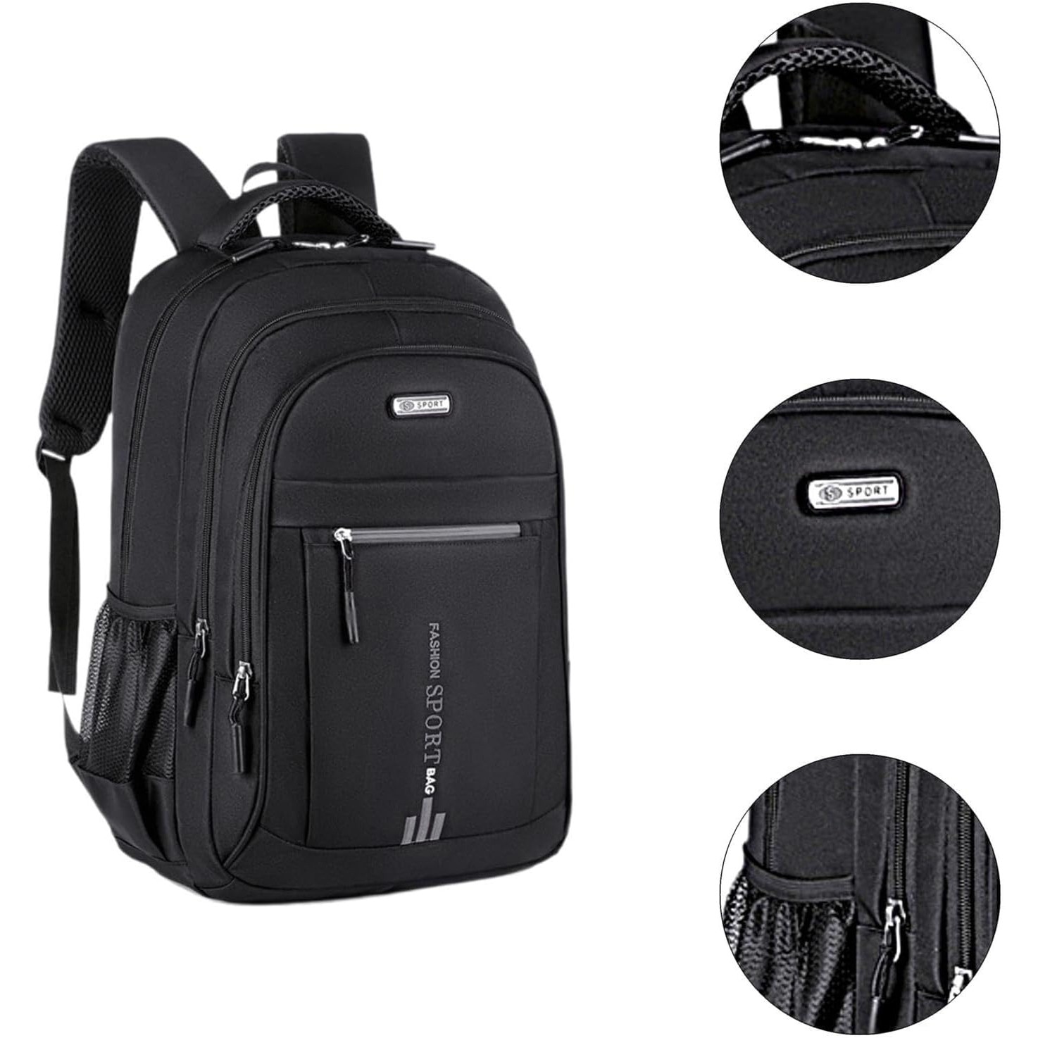 Rucsac Laptop 17", Oxford, Bretele reglabile, Buzunare multiple, 48x32x18 cm, Negru