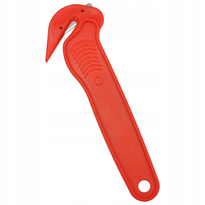 Cutter sigur pentru carton si benzi, heykapak, rosu, dimensiuni compacte