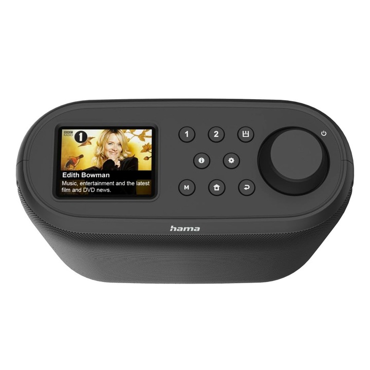 Radio internet Hama 00054258, WLAN/DAB+/DAB/FM, Bluetooth, negru, dimensiuni 11,97x10,12x5,63cm