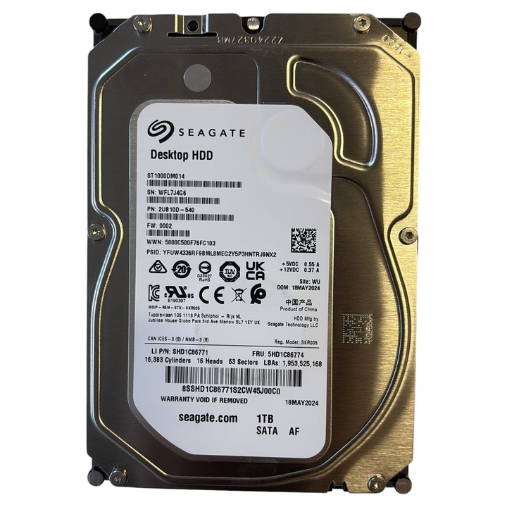 HDD DESKTOP 3, 5' SATA Seagate 1TB 7200 RPM