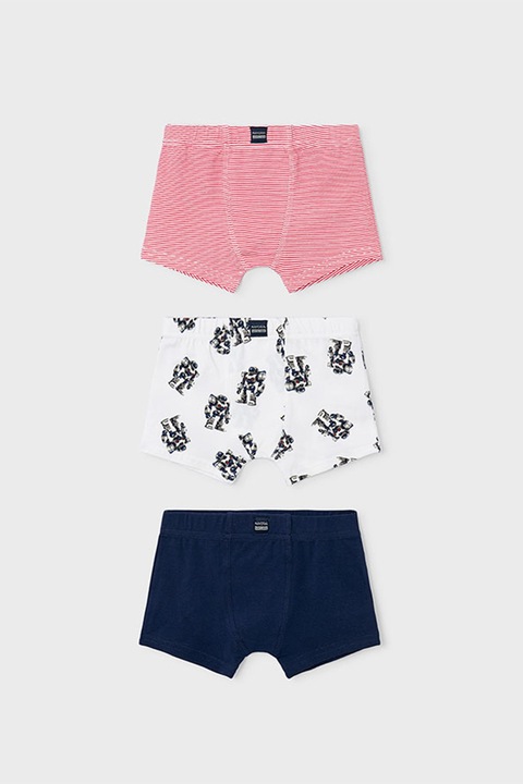 Mayoral, Боксерки с памук - 3 чифта, Бял/Корал/Ултрамарин синьо