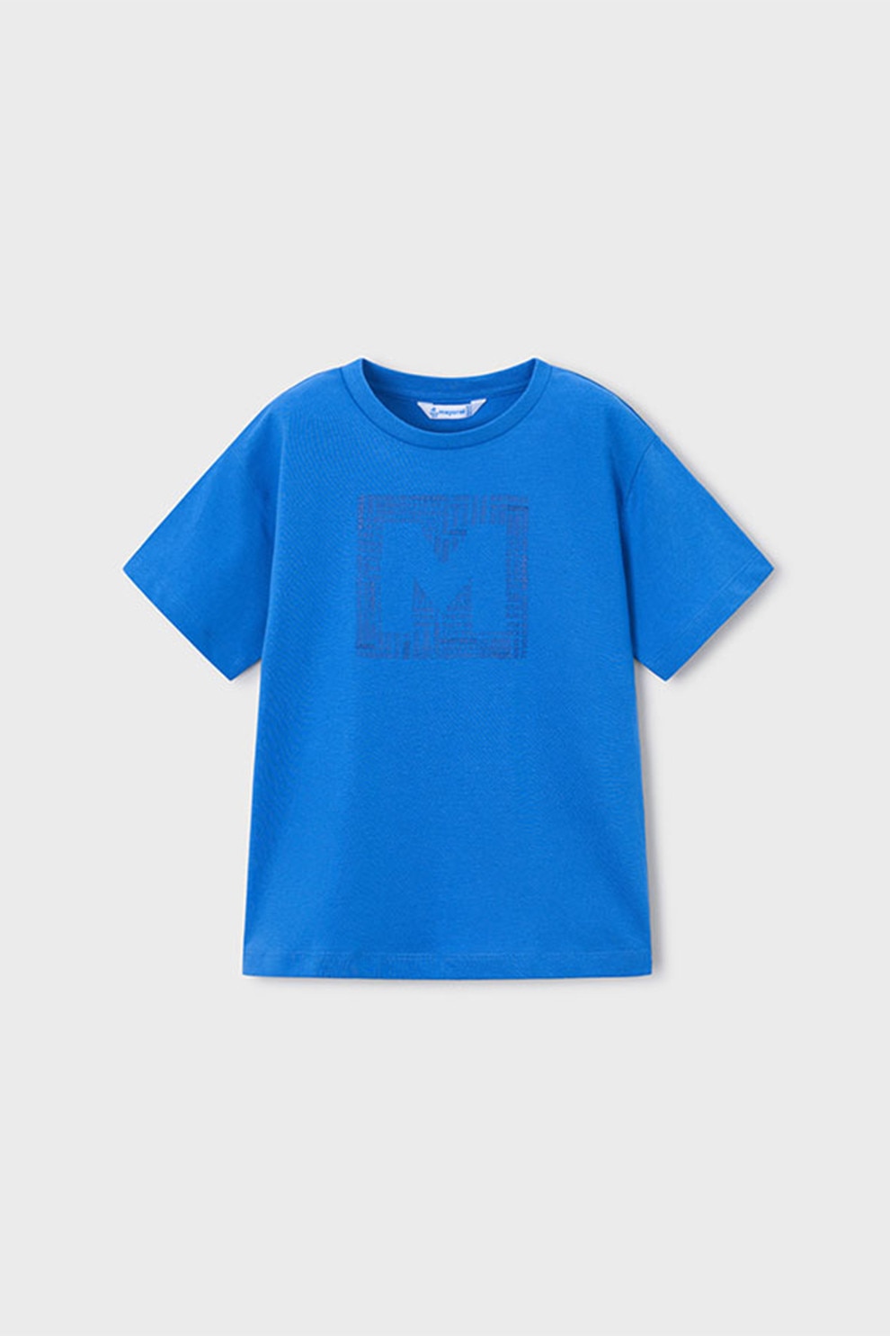 Mayoral, Tricou de bumbac cu imprimeu logo, Albastru royal, 134 CM