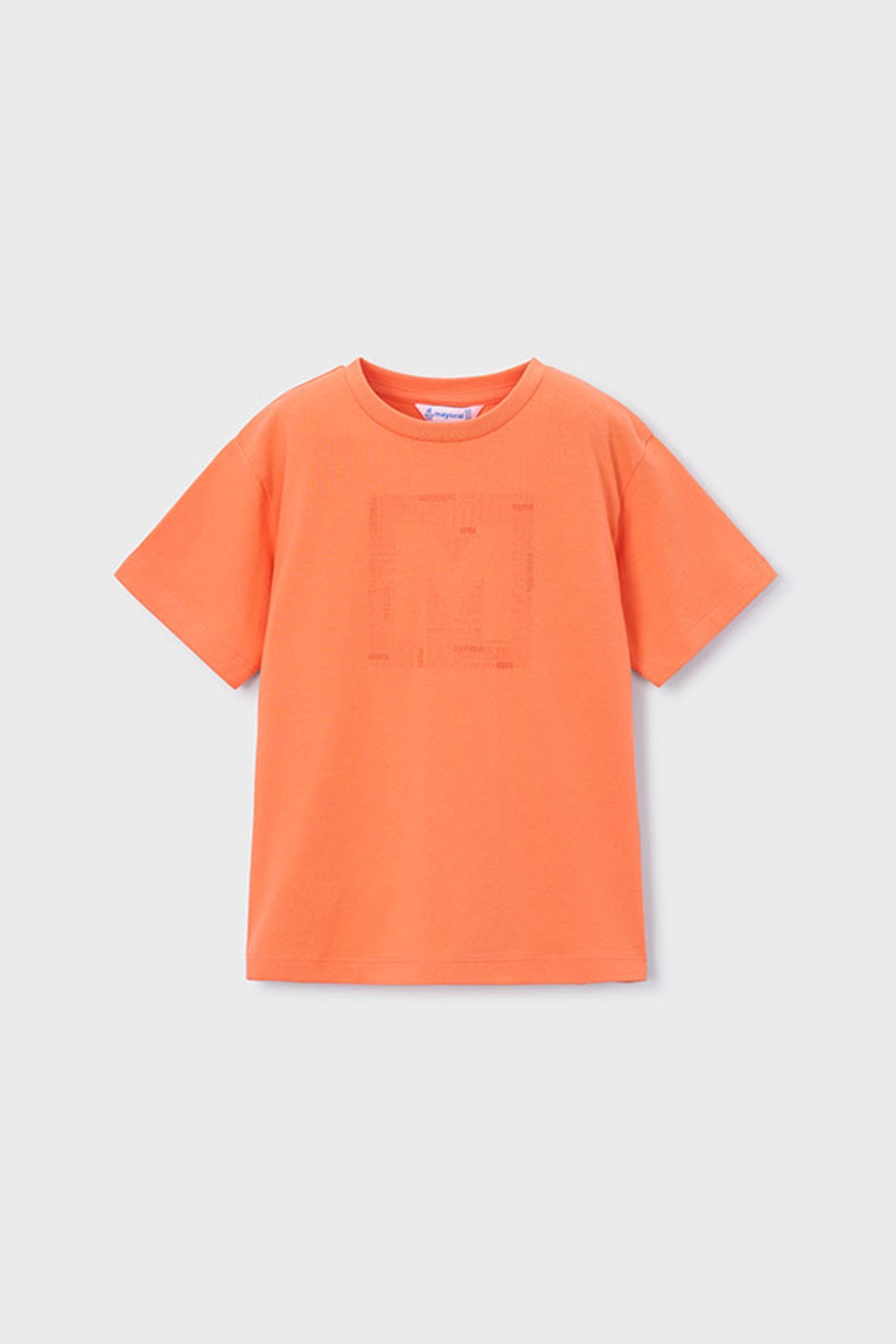 Mayoral, Tricou de bumbac cu imprimeu logo, Portocaliu mandarina, 110 CM