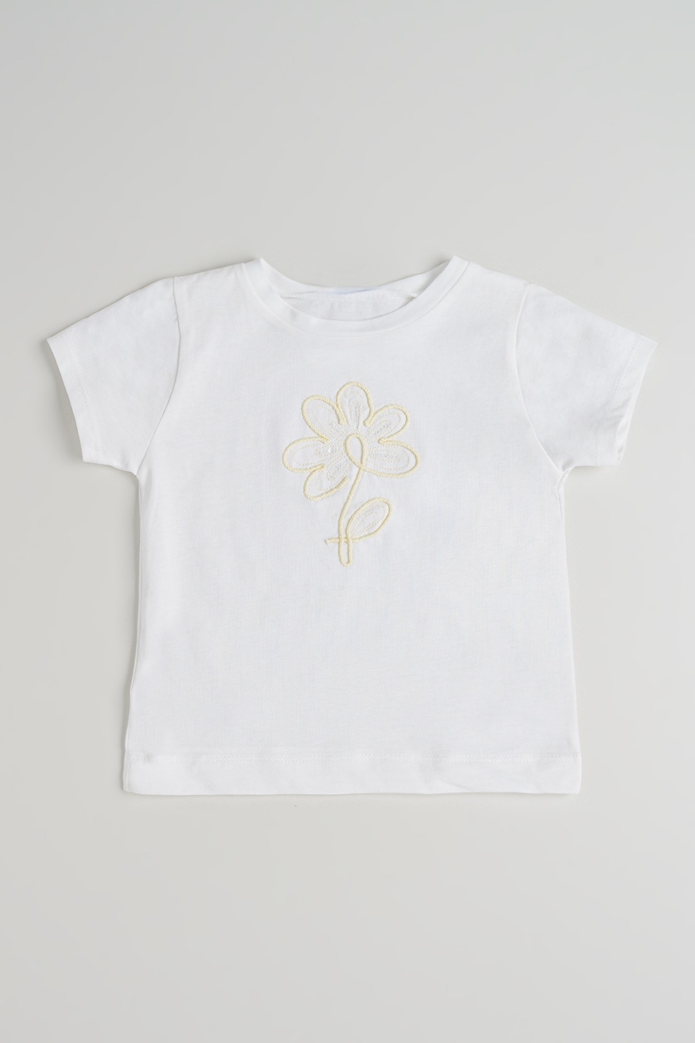 Mayoral, Tricou din amestec de bumbac cu broderie, Alb, 128 CM