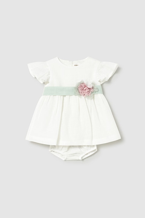 Mayoral, Rochie cu pliuri si chiloti, Alb murdar