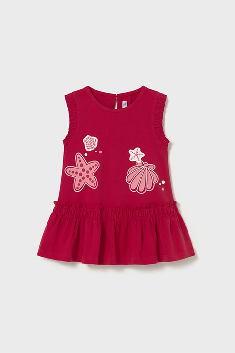 Mayoral, Рокля с принт без ръкави, Тъмночервен