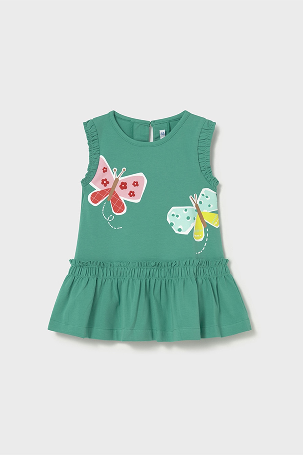 Mayoral, Rochie cu imprimeu fara maneci, Verde persan, 92 CM