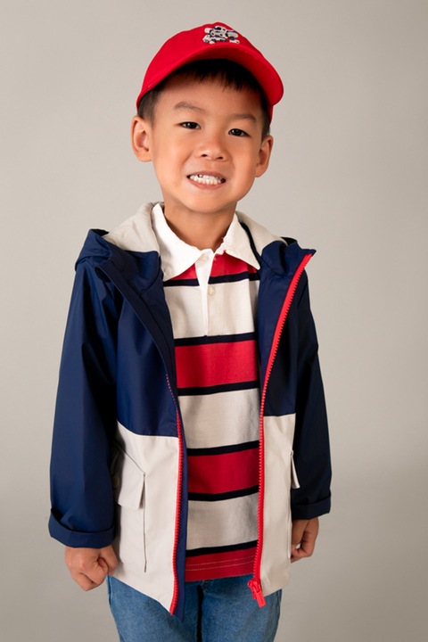 Mayoral, Jacheta regular fit cu fermoar, Gri/Bleumarin