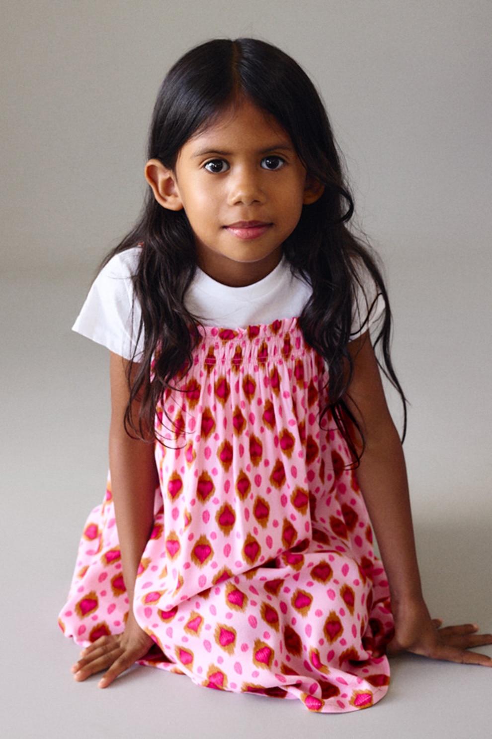 Mayoral, Rochie cu model 2 in 1 si model inima, Alb, Roz, 140 CM