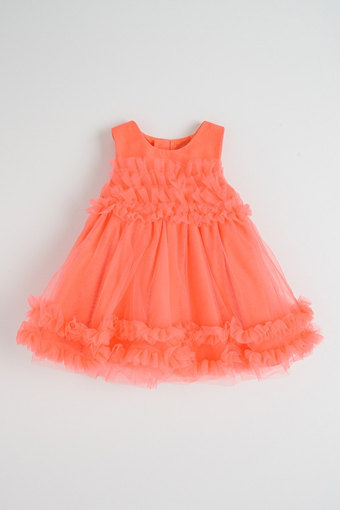 Abel & Lula, Rochie evazata din tul, Rosu corai