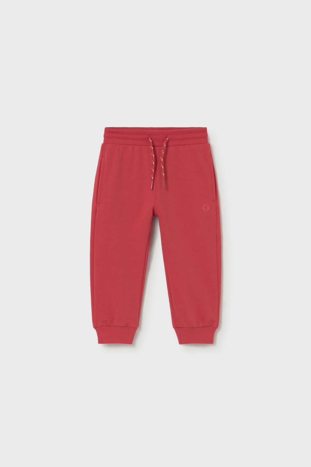 Mayoral, Pantaloni de trening din amestec de bumbac cu snur, Rosu inchis, Rosu prafuit, 86 CM
