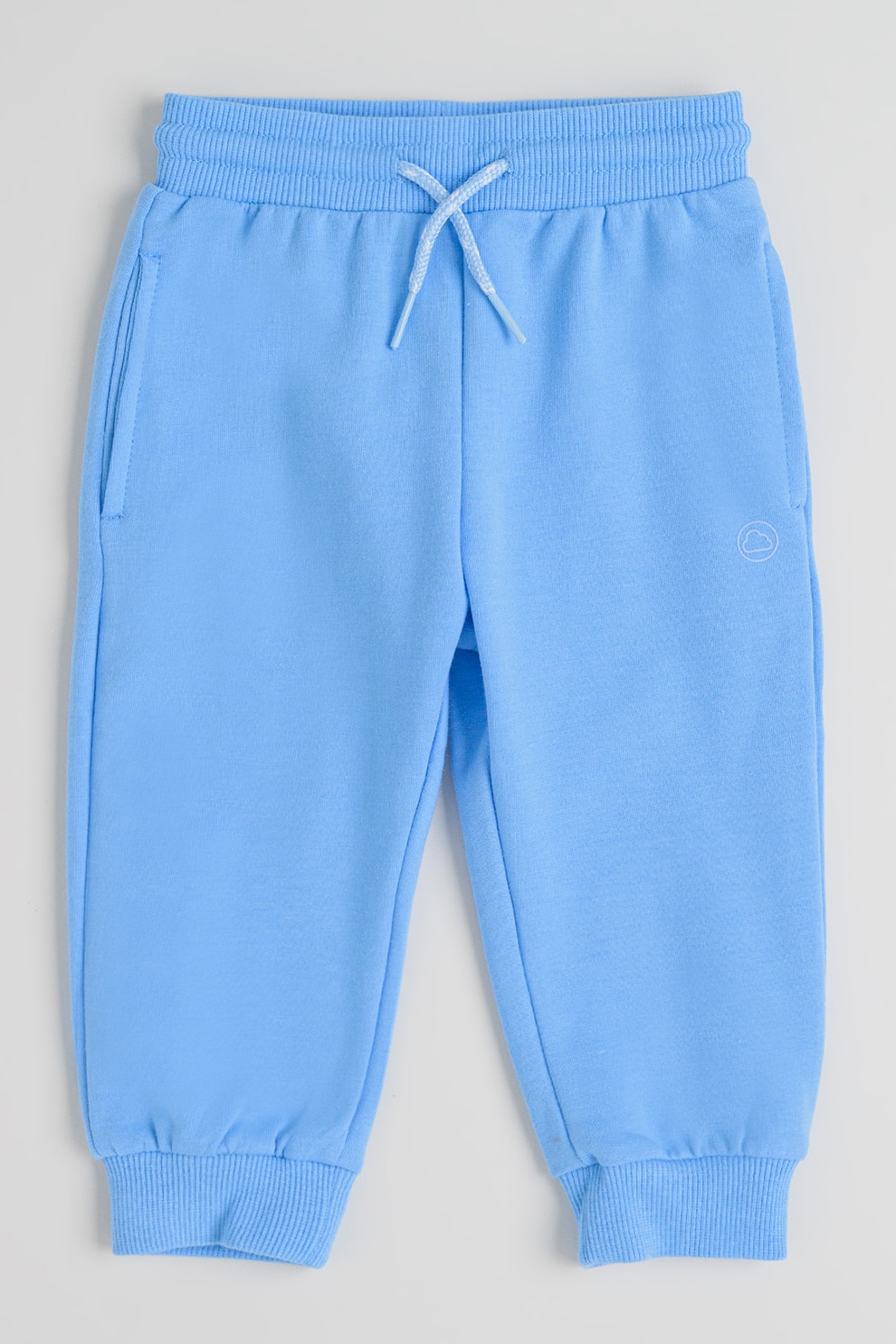 Mayoral, Pantaloni de trening din amestec de bumbac cu snur, Albastru glaciar, 86 CM