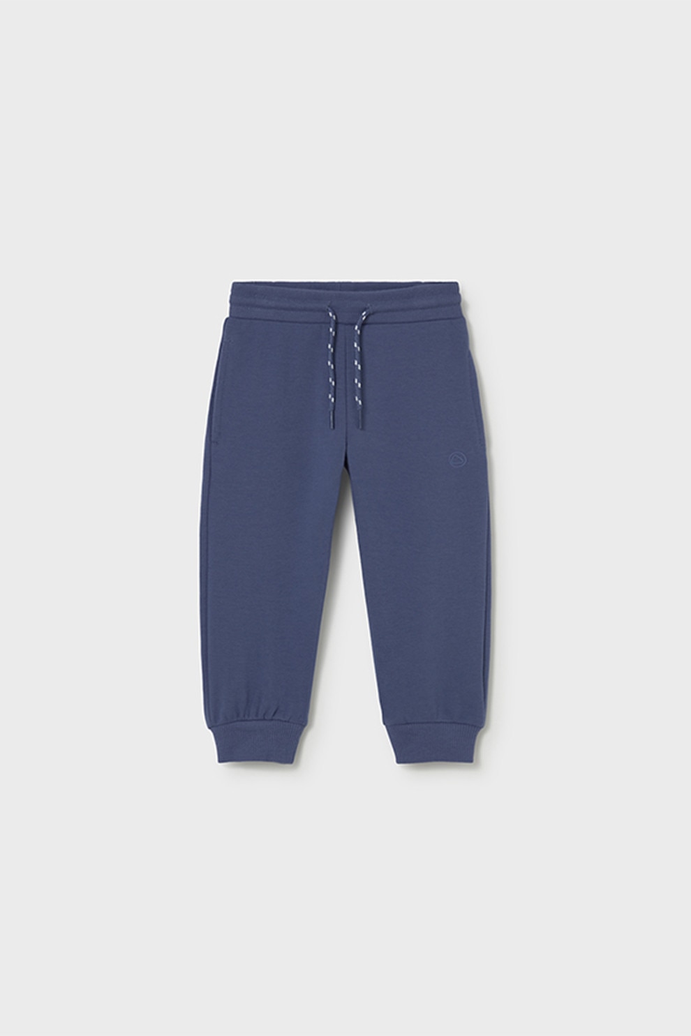Mayoral, Pantaloni de trening din amestec de bumbac cu snur, Albastru indigo, Bleumarin, 86 CM