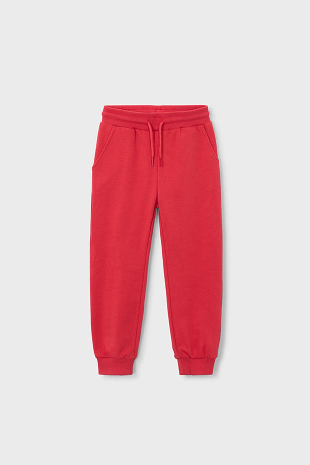 Mayoral, Pantaloni de trening cu model uni si snur de ajustare, Rosu, 104 CM