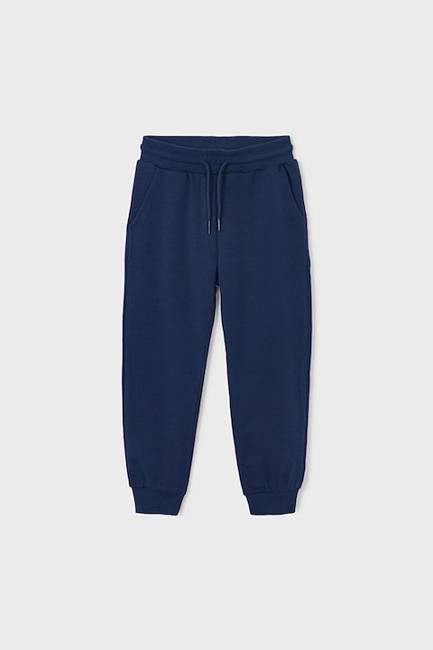 Mayoral, Pantaloni de trening cu model uni si snur de ajustare, Albastru ultramarin/Bleumarin
