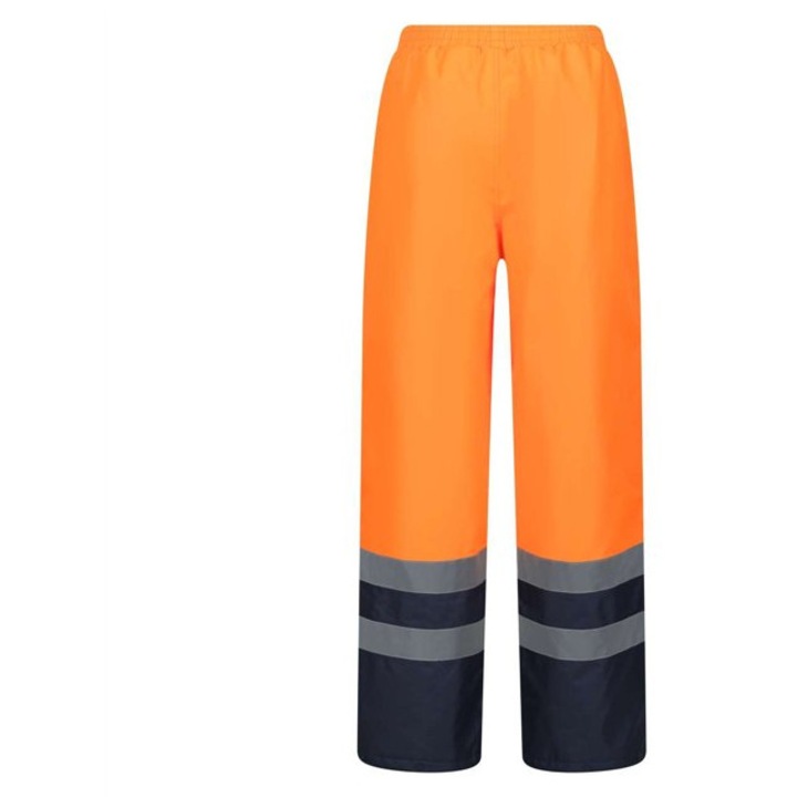 Pantaloni pentru barbati, impermeabili izolati Hi-Vis, Isotex, Regatta RETRJ523R, Orange/Navy, L