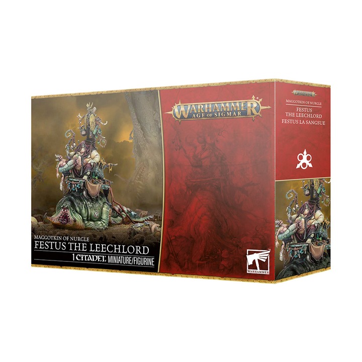 Разширение за игра Warhammer Age of Sigmar, Фестус, Повелителят на пиявиците от Гнилостната армия на Нургъл, Games Workshop, 1 сглобяем модел, сив