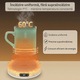 Подгряваща Подложка за Чаши PRAXELL®, RGB Амбиентно Осветление, Термостатичен Контрол 50–80°C, Дигитален Дисплей, Автоматично Изключване, Дизайн Тип Вулкан, Бяла, С Органайзер за Кабели
