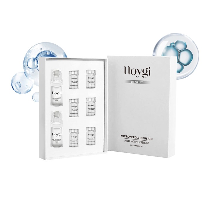 Комплект микроиглено устройство за красота, система за инфузия на лице, серум против стареене, 6+2