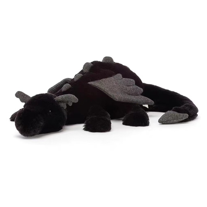 Плюшена играчка, Черен дракон, сладък дизайн, 50см