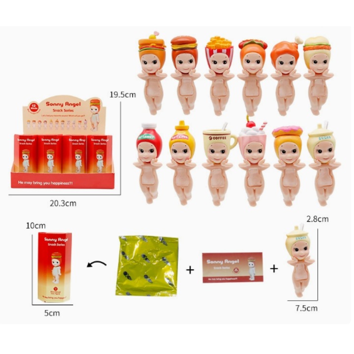 Фигурка за кола, аниме модел, декорация - подложка за глава с лице на хамбургер, сет от 12 варианта