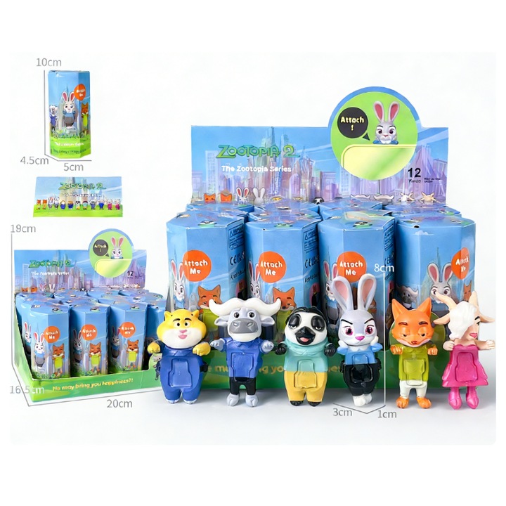 Колекция от 12 части фигурки Zootopia Angels, декорации за кола, анимационни модели, многоцветни