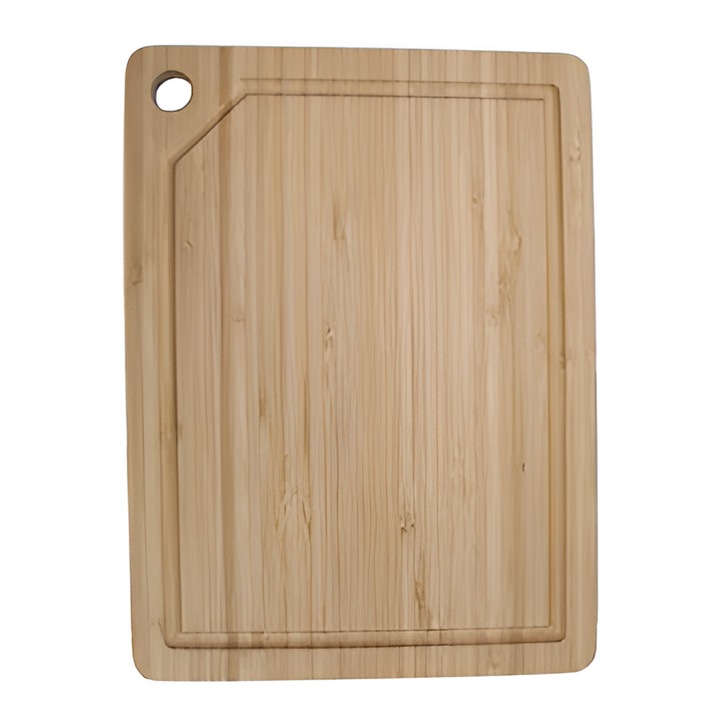 Tocator bucatarie premium ANGMAD, realizat din bambus, 40x30x1.5 cm, poate fi utilizat si drept :platou servire sau suport termic pentru oale si tavi fierbinti, maro