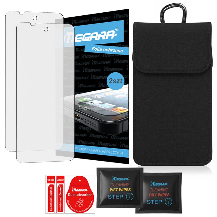 Set 2x folie protectoare Megara XEVER 7 SERIES PRO + husă cu carabină, negru
