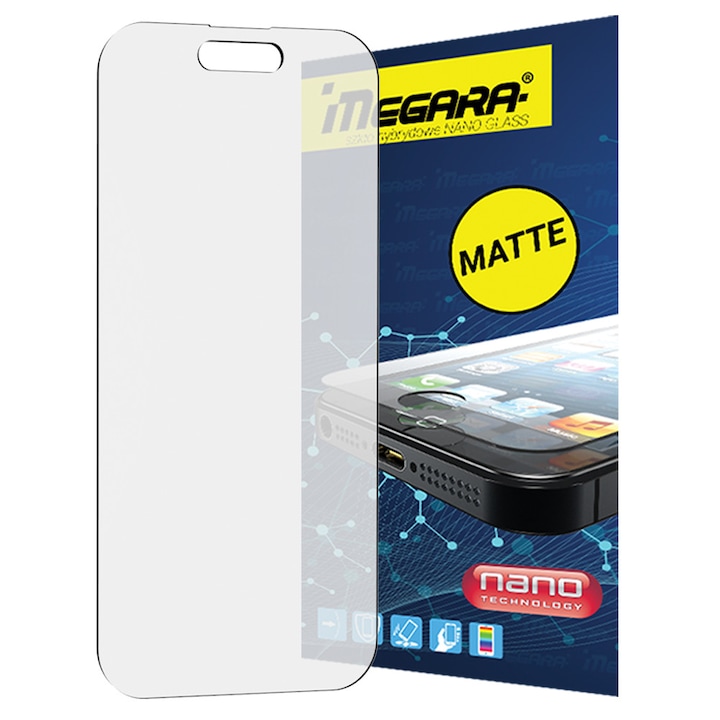 Folie protectie telefon Megara, sticla hibrida mata, elastica, 17 Pro Max, anti-reflexie
