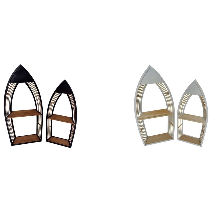 Set 4 etajere Barca 27 x 9,5 x 65,5, 34 x 11,5 x 75,5 cm