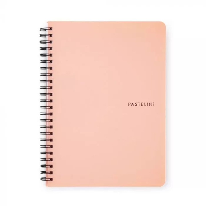 Spirálfüzet, A5, barack, vonalas, műanyag borító