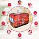 Cort de Joaca, Bedee, Pop UP, Poliester, Tema Camion de Pompieri, Pliabil, Sigur si Rezistent, Interior/Exterior, cu Usa si Ferestre, Poliester, cu Etui, Cadoul Perfect pentru Copii, 112x71x71cm, Rosu
