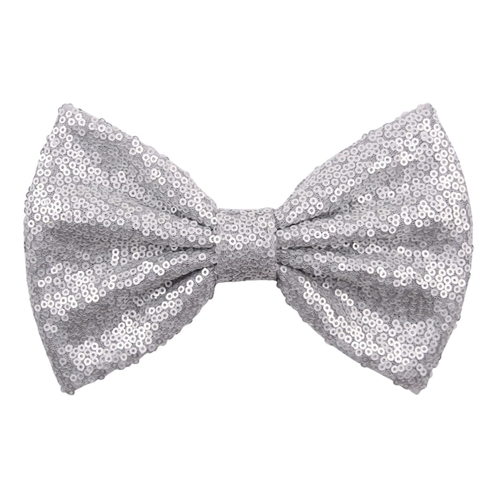 Papion barbati, RDWESZOD, papion stralucitor, argintiu, 11.5x7cm