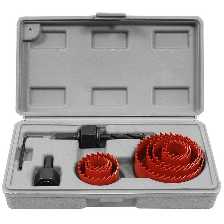 Set de carote pentru lemn 19-64 mm 8+3 piese, VERKE, V05501