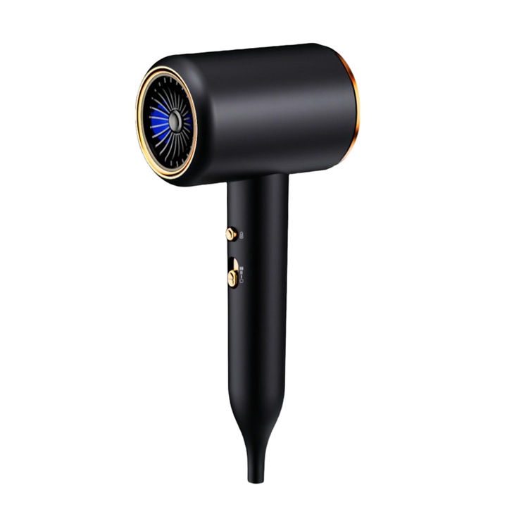 Професионален домашен сешоар, ORBER, 2000W, с отрицателни йони, бързо изсушаване, регулируема температура, защита от прегряване, 5 степени на скорост, функция студен/топъл въздух, интелигентен термоконтрол, антистатичен, преносим, черен
