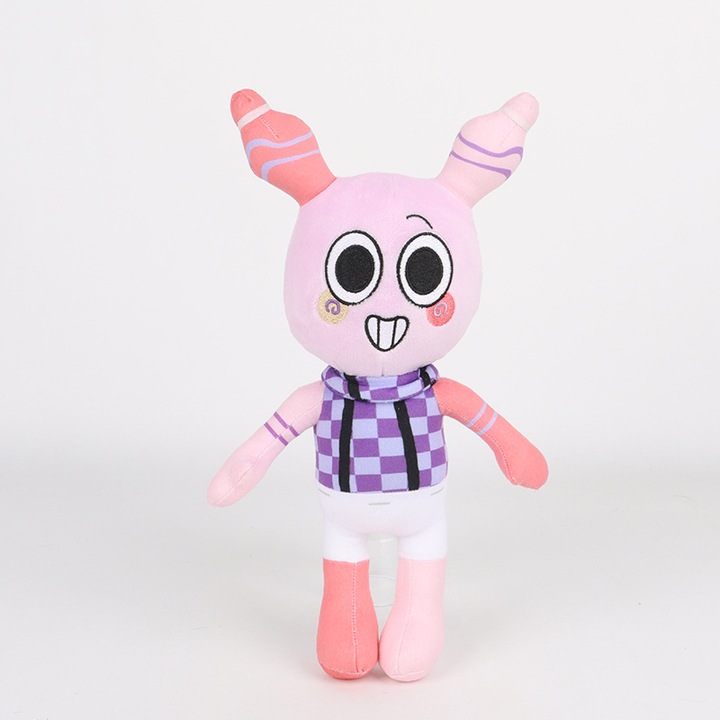 Jucarie de plus Dandy's World, model cu carouri mov, 17x8x34cm