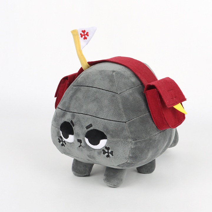 Plus jucarie Creepy, catel negru si rosu, 27x20x19cm, cadou haioas