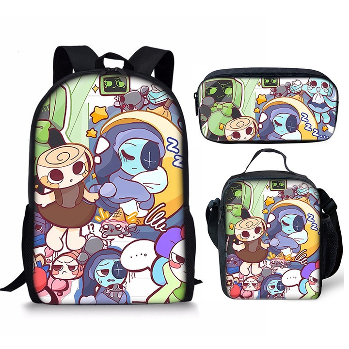 Dandy's world iskolatáska szett, poliészter, nagy kapacitású, 42x19x26cm