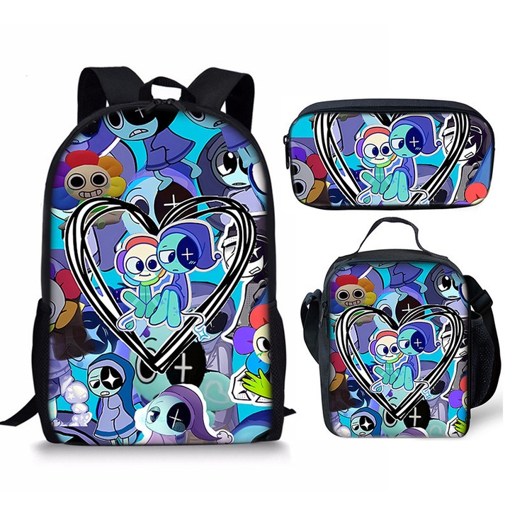 Dandy's World táska szett, 3 részes, poliészter, nagy kapacitású, 42x19x26cm