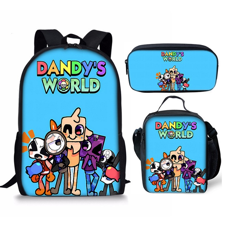 Set ghiozdan Dandy's world, 3 piese, poliester, capacitate mare, 42x19x26cm