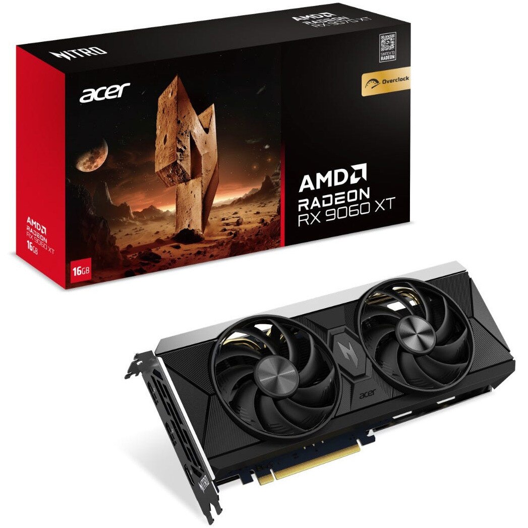 Placa video Acer Nitro AMD Radeon RX 9060 XT OC, 16GB, GDDR6