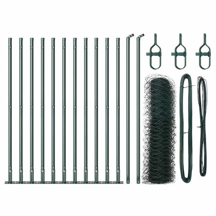 Plasa de Sarma vidaXL, Sudata cu Baza din Beton 25 x 0, 5 m (L x H)