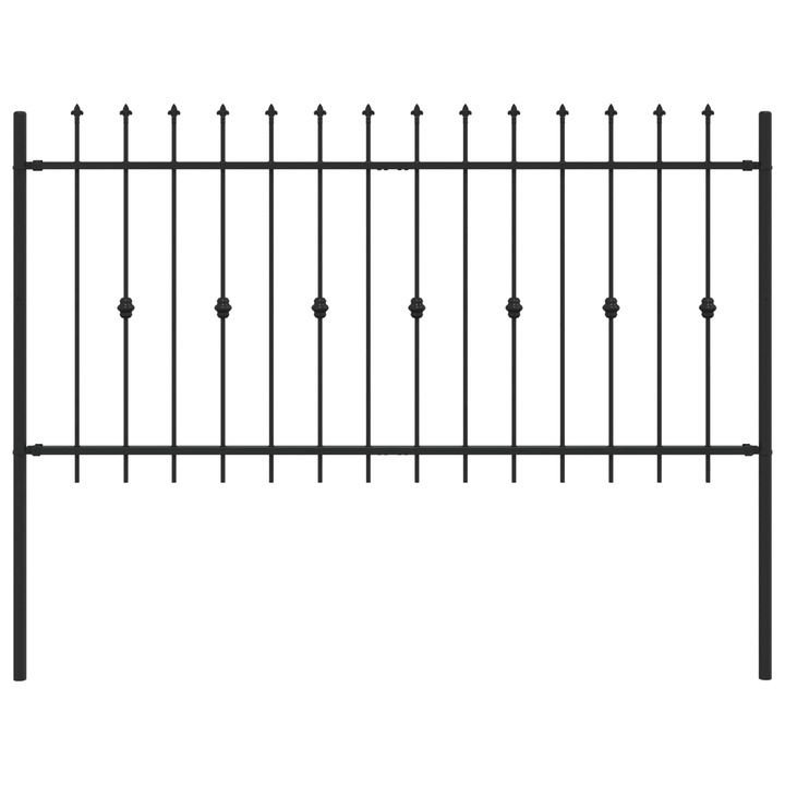 Gard cu taruse vidaXL, Negru 200 x 150 cm Otel vopsit electrostatic