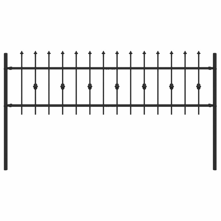 Gard cu taruse vidaXL, Negru 200 x 130 cm Otel vopsit electrostatic