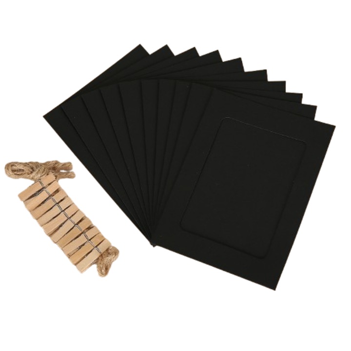 Album foto JALWO, set 10 rame suspendate, negru, 15.5x11.5cm