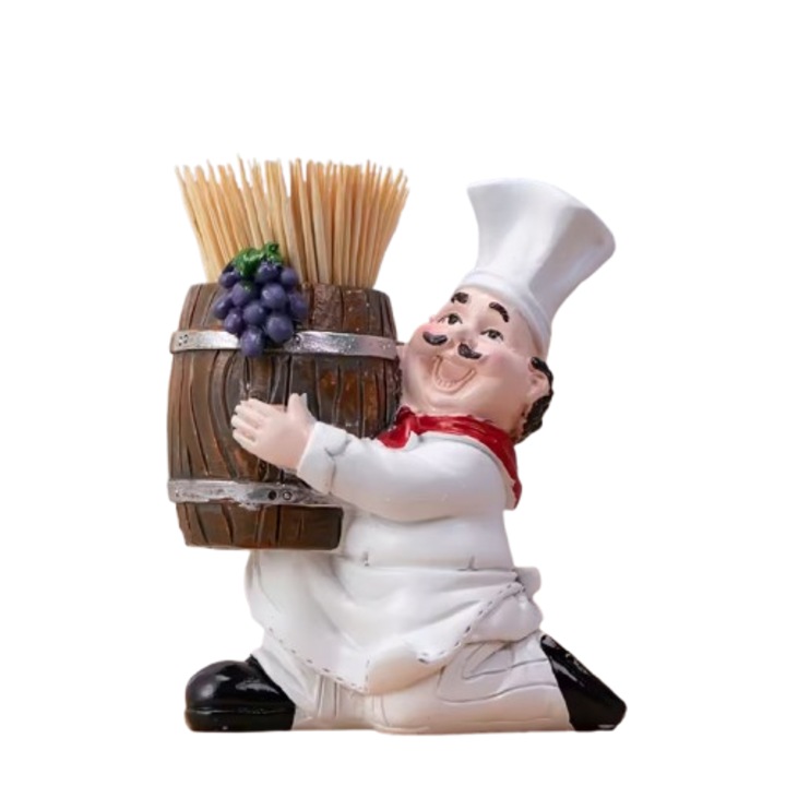 Fogpiszkáló adagoló, JALWO, fa hordó, többszínű, partidekorációhoz, 1 darab