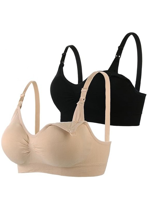 Set 2 Stiene pentru alaptare, Negru | Bej