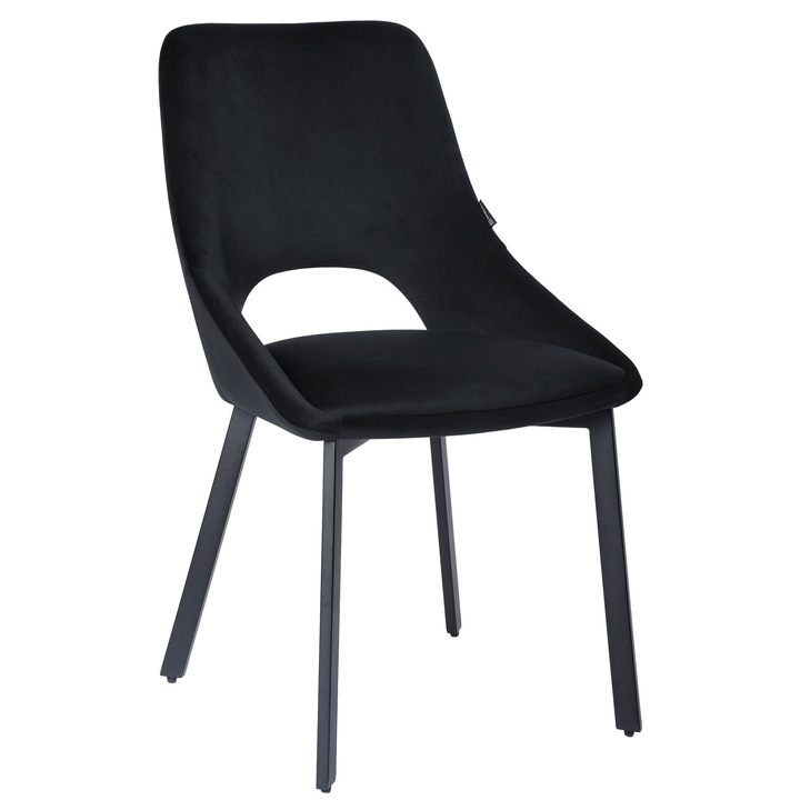 Scaun tapizat LUMO, ExitoDesign, negru, 45x55x83cm, pentru interior modern