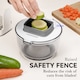 Taietor multifunctional pentru legume - cuburi, taietor pentru cartofi si ceapa cu recipient colector la baza 3 lame interschimbabile, in culori alb-gri